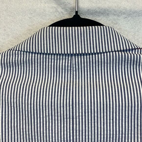 ALAN FLUSSER Blazer Suit Jacket Men's Size 46L Navy White Striped Notched Lapel - Picture 10 of 12